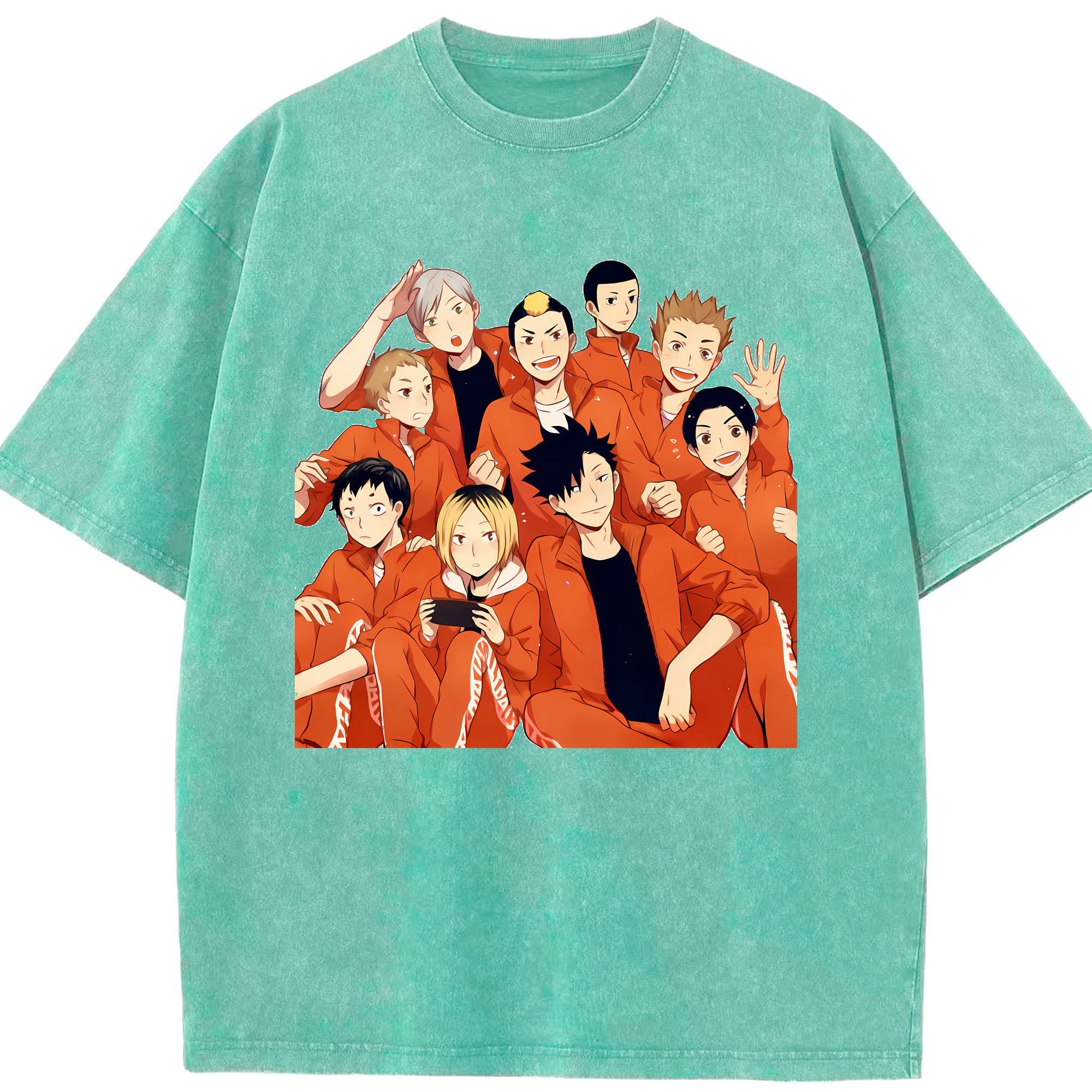 （画像用） ハイキュー!! Haikyu!! 綿100% ヴィンテージ風 半袖Tシャツ（フロントプリント）